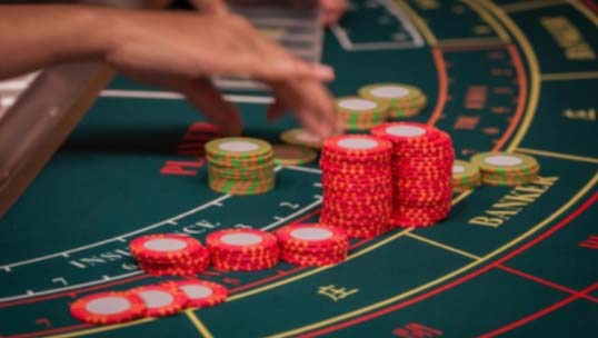 Casino chips on table