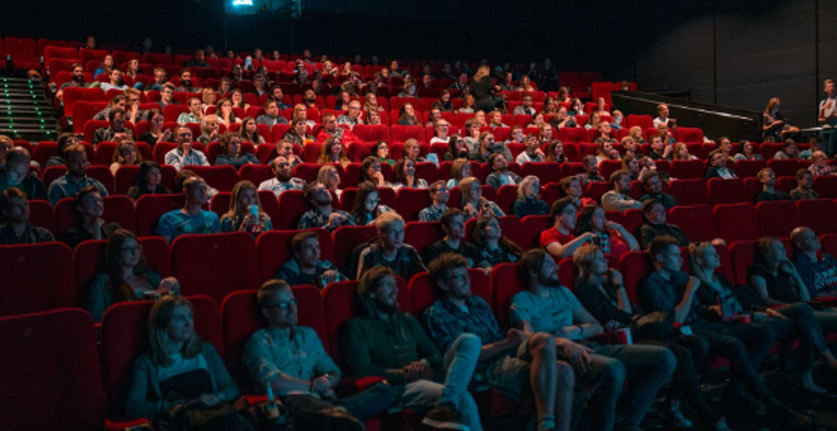 Movie threatre filled with people